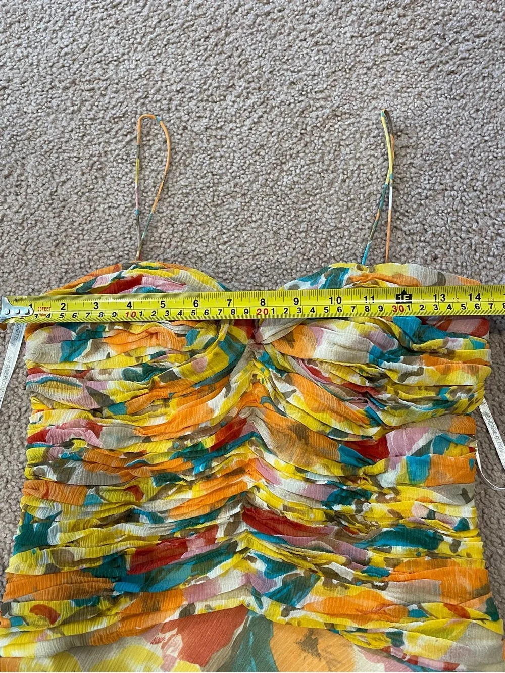 CHETTA B Vintage Boho Trendy Summer Yellow Floral Dress